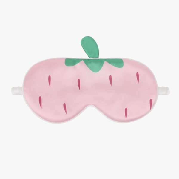 Strawberry-patterned silky sleep mask for children