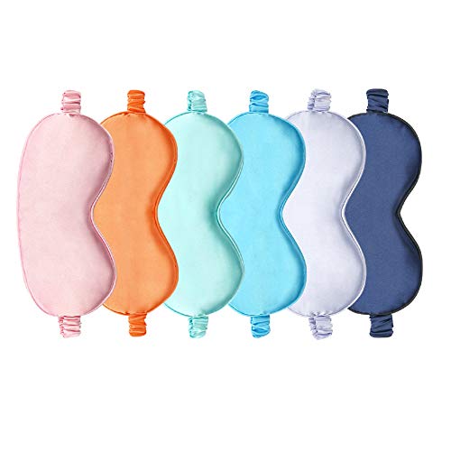 6-Color Silk-Feel Satin Eye Mask Assortment