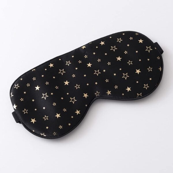Gold star-patterned silky sleep mask