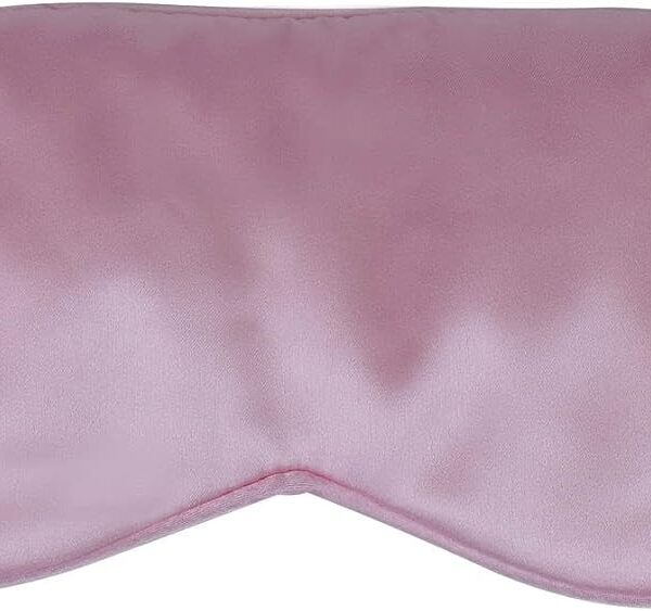 Pink Silk-Feel Eye Mask with Elastic Strap
