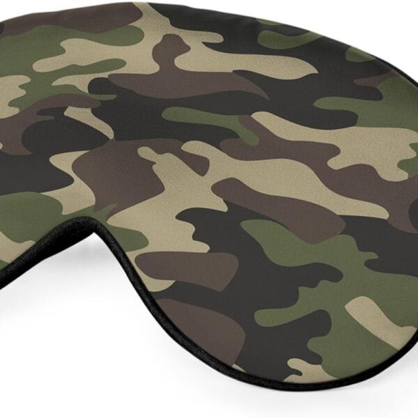 Camouflage-patterned silky sleep mask