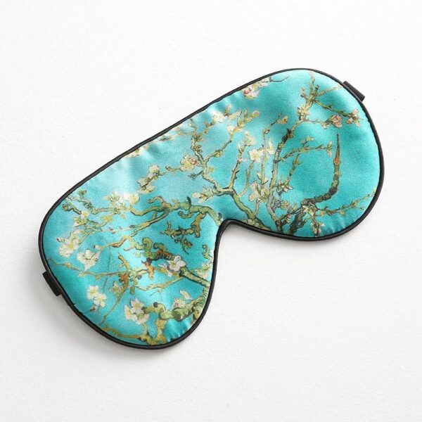 Green floral silky sleep mask