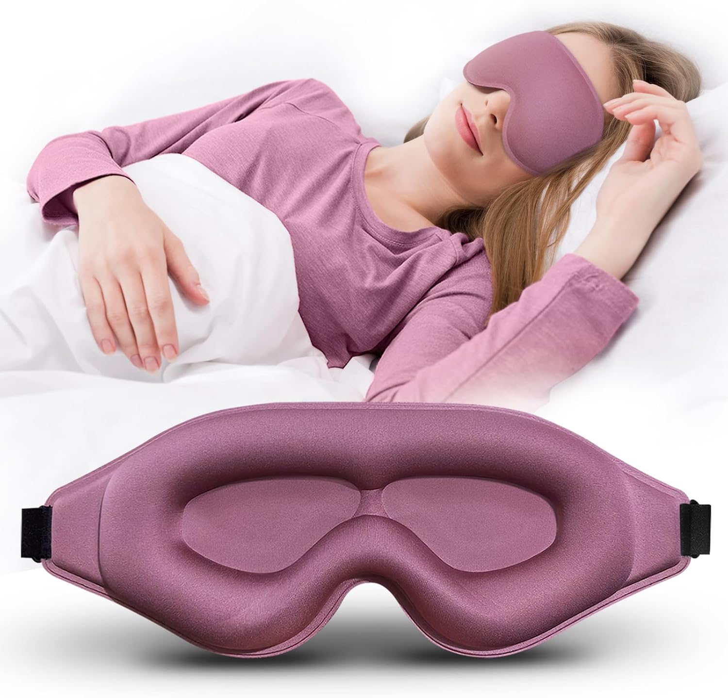 Soft, 3D-Contoured Light-Blocking Eye Mask