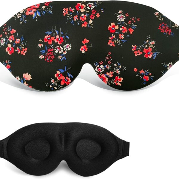 3D-cut floral blackout sleep mask