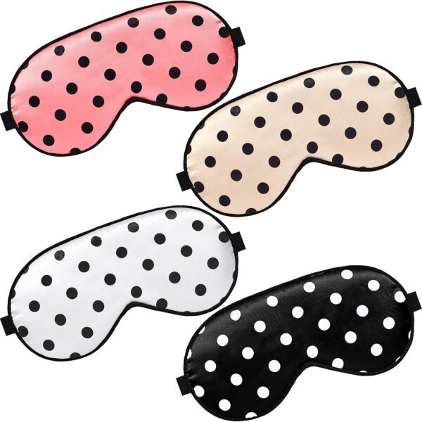 4-Piece Polka-Dot Silk Eye Mask Set