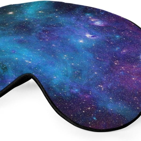 Starry nebula-patterned silky sleep mask