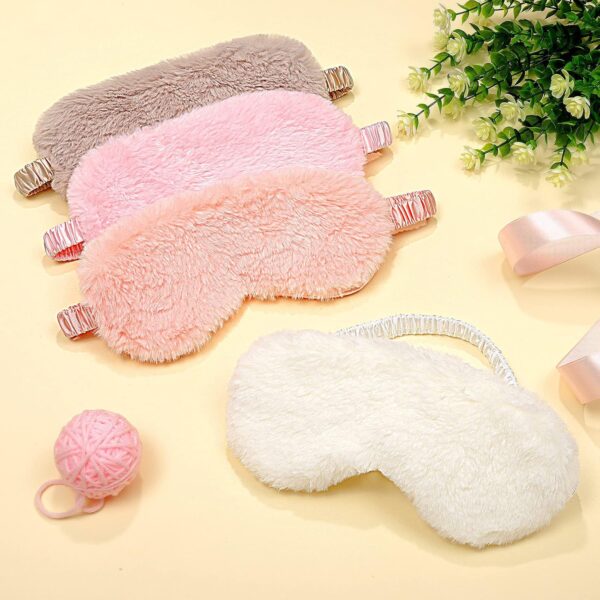 Silky-feel plush sleep mask (4-piece set)