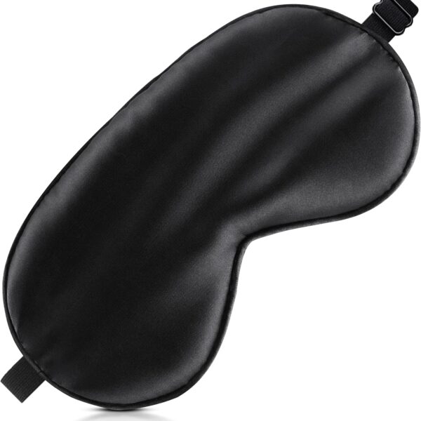 Black Adjustable Silk Eye Mask