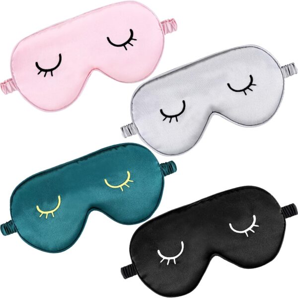 Silky-feel sleep mask (4-piece set)