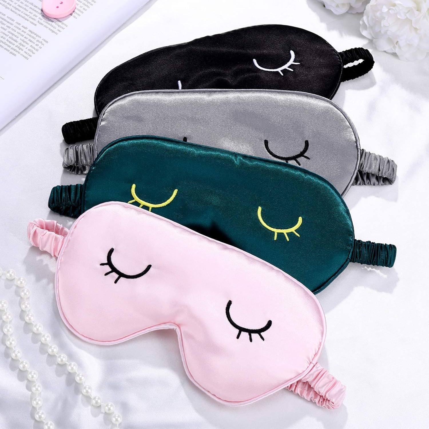 Silky-feel sleep mask (4-piece set) - Image 2