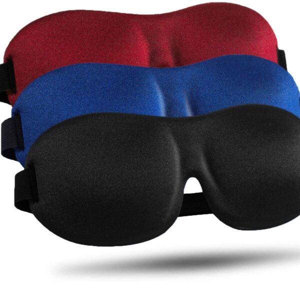3-Piece 3D Contoured Light-Blocking Eye Mask for Side Sleepers
