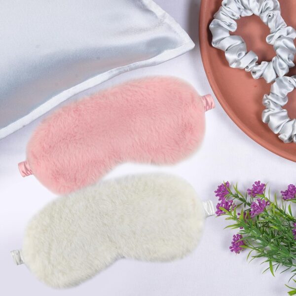 White plush sleep mask